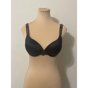 Juicy Couture Black Lace Trim Underwire Push Up Bra Womens 34B Intimates